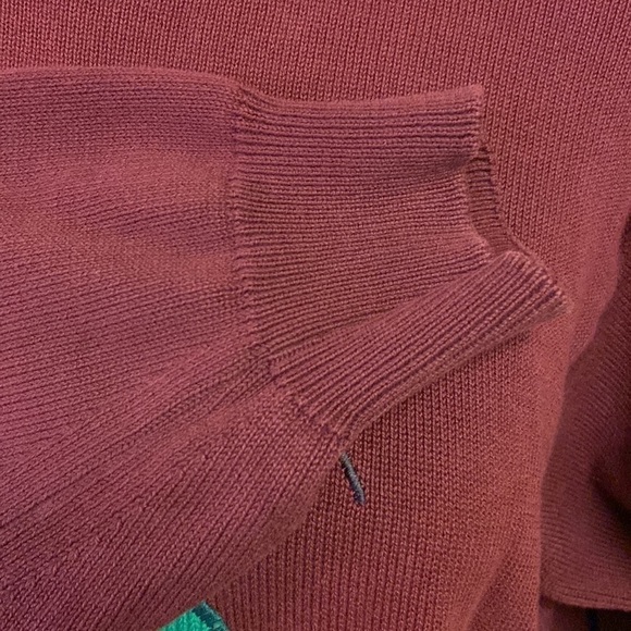 Byford Graphic (Embroidered) Sweater Golf Feep Burgundy Size Med Preowned - Picture 4 of 12